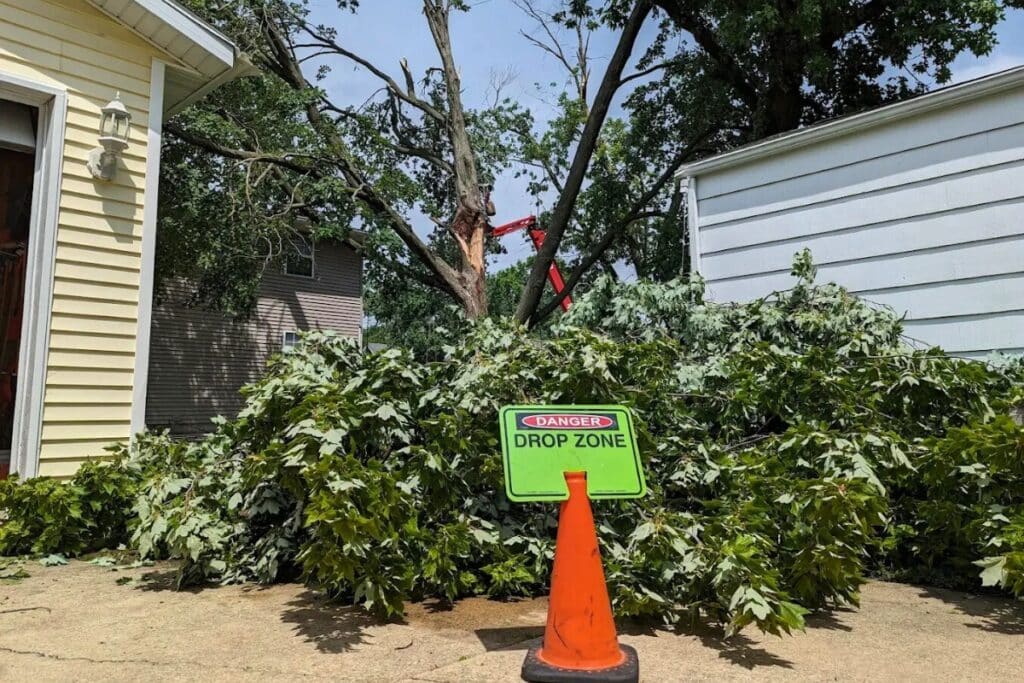 Safety Drop Zone Trimmed Up Trees Expert Tree Care Services Illinois