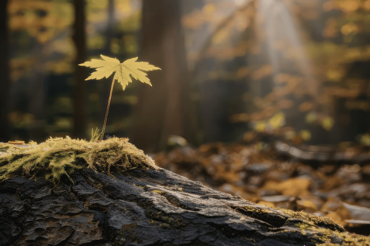 Trimmed Up Trees Sprouting Stump